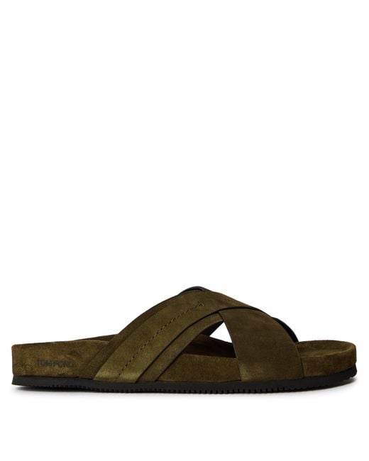 Tom Ford Brown Slider Slippers for men