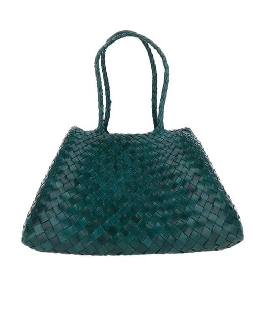 Dragon Diffusion Green Woven Handbag