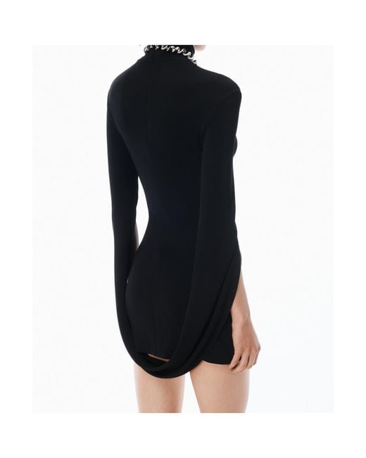 Alexander Wang Blue Draped Asymmetric Mini Dress