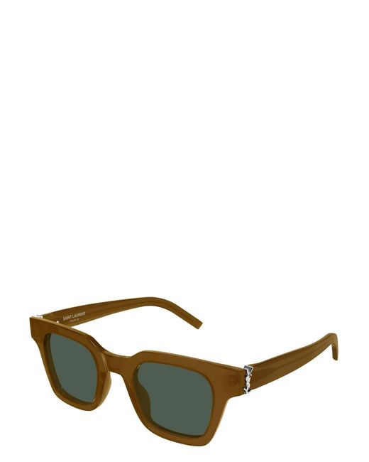 Saint Laurent Black Logo Square-Frame Sunglasses for men