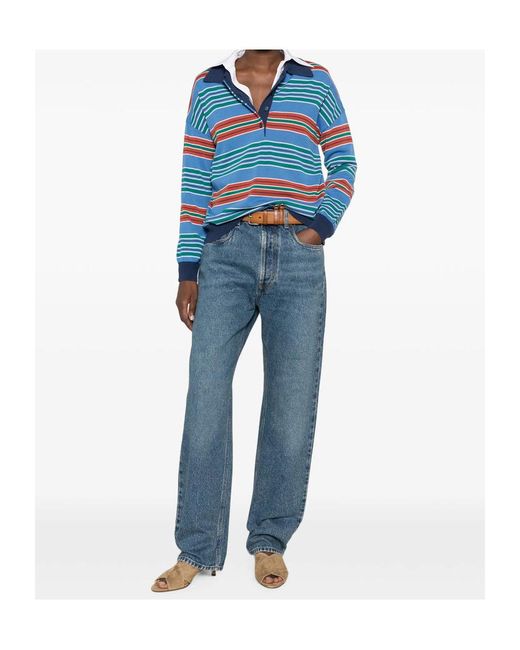Miu Miu Blue Light-Wash Denim Flare Jeans