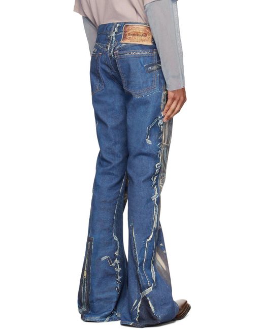 Acne Blue High-Rise Bootcut Jeans for men