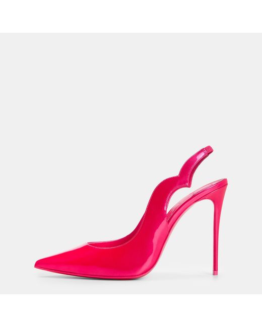 Christian Louboutin Pink Lacquered Sole Slingbacks