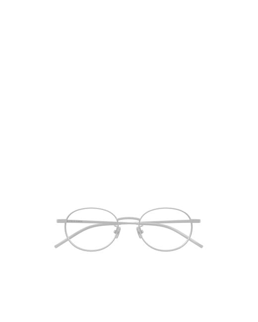 Bottega Veneta White Eyewear Oval Frame Glasses for men
