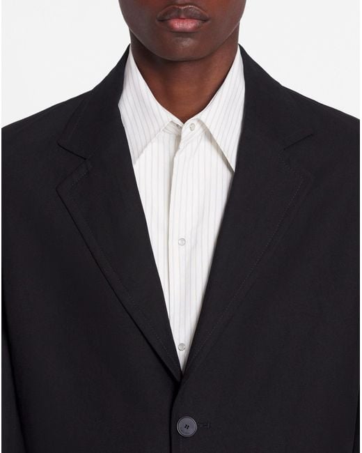 Lanvin Black Notched-Lapels Single-Breasted Blazer for men