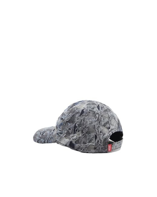 DIESEL Gray C-Pied Distressed Denim Baseball Cap for men