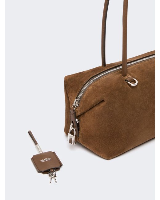 Max Mara Brown Boston Suede Tote Bag