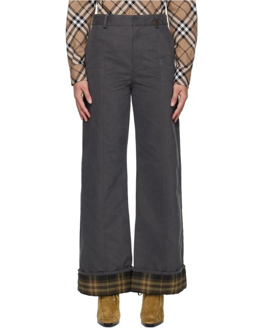Burberry Gray Belt-Loop Casual Pants