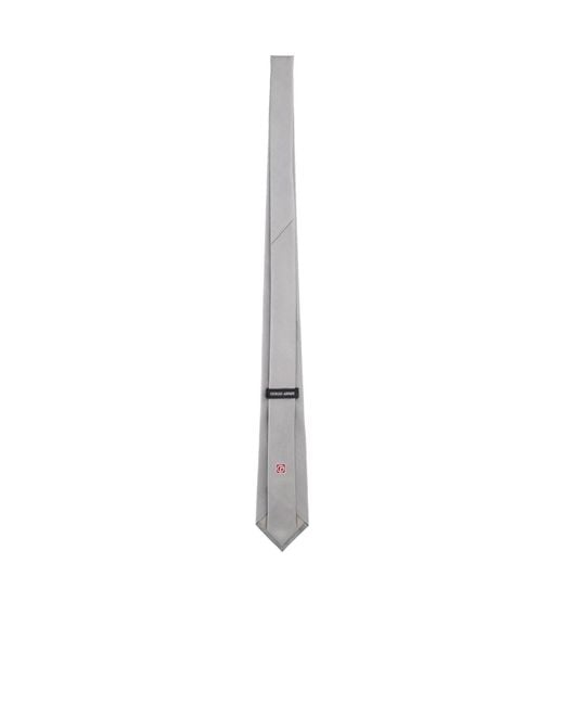 Giorgio Armani White Logo Patch Tie for men