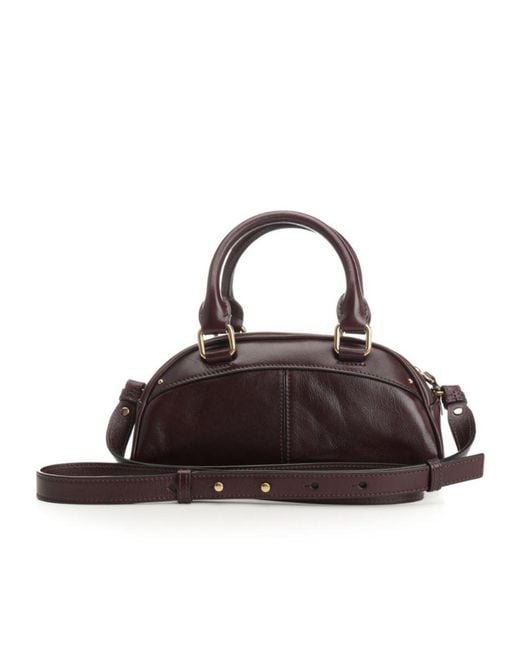Chloé Brown Chloé Small Bowling Top Handle Bag