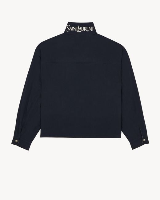 Saint Laurent Blue Cassandre Reversible Work Jacket for men
