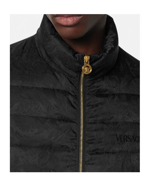 Versace Black Stand Up Collar Down Jacket for men