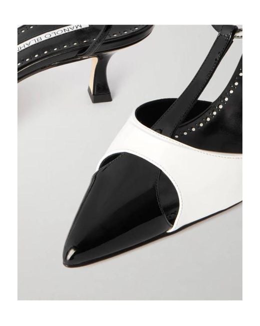 Manolo Blahnik Metallic Slingback High Heels