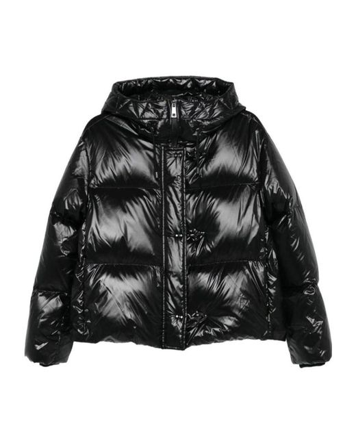 Fay Black Hooded Quilted Puffer Jacket