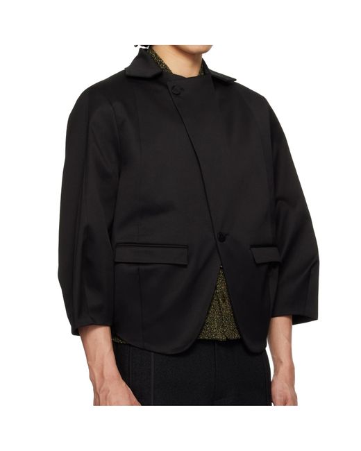 Adererror Black Asymmetric Casual Jacket for men