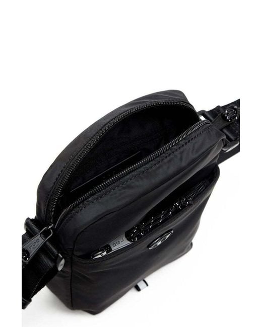 DIESEL Black D-Pack Logo Plaque Crossbody Bag for men