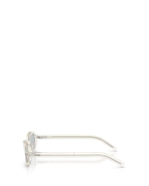 Prada White Eyewear Oval Frame Sunglasses