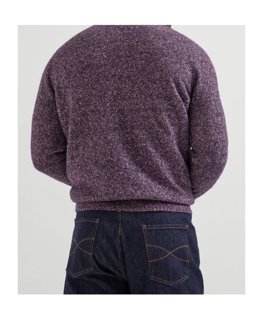 Brunello Cucinelli Purple Textured Jumper for men