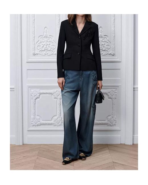 Dior Blue Regular-Fit Embroidered Jeans