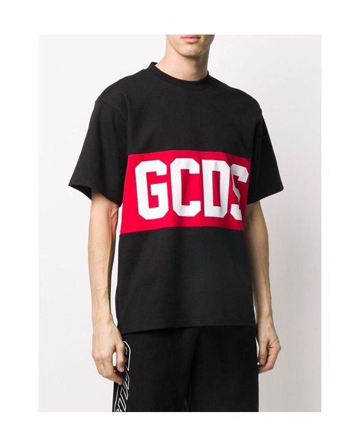 Gcds Red Logo Printed T-Shirt for men