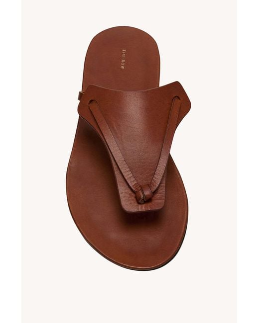 The Row Brown Helena Knotted Flip Flops