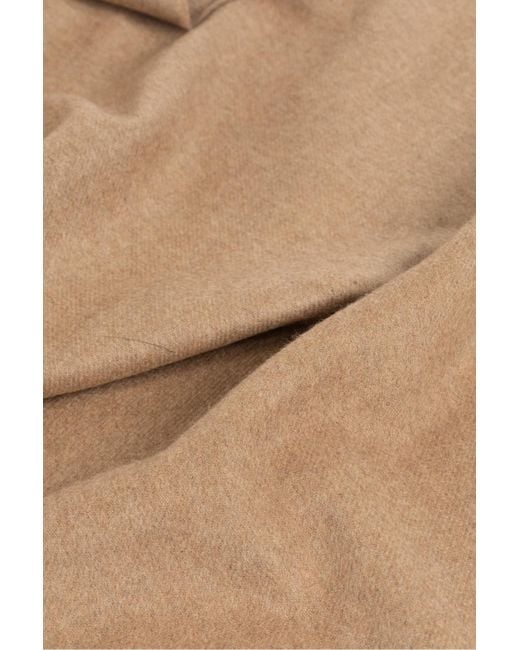 Giorgio Armani Natural Logo Embroidered Fringed Scarf for men