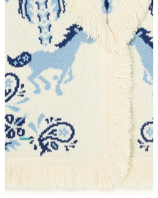 Alanui Blue Island Roots Foulard Cardigan