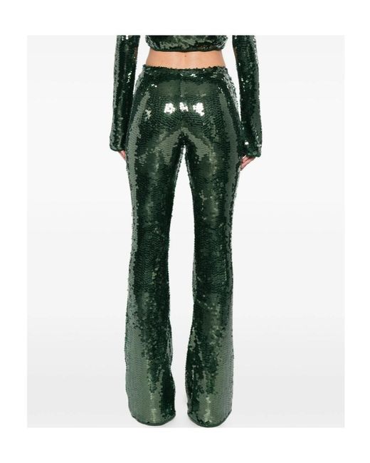 Oseree Green Sequined Details Casual Pants