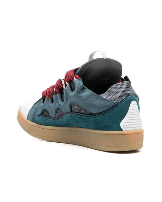 Lanvin Blue Curb Lace-Up Sneakers for men