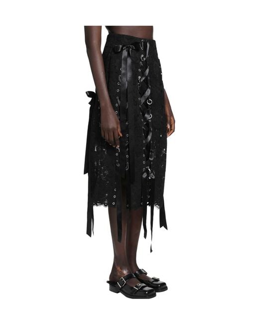 Simone Rocha Black Ribbon-Loop Skirt