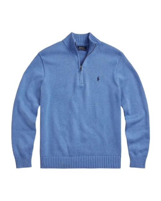Polo Ralph Lauren Blue Zip Long-Sleeve Sweater for men