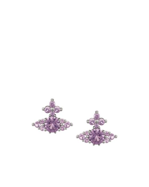 Vivienne Westwood Purple Feodorita Crystal Stud Earrings
