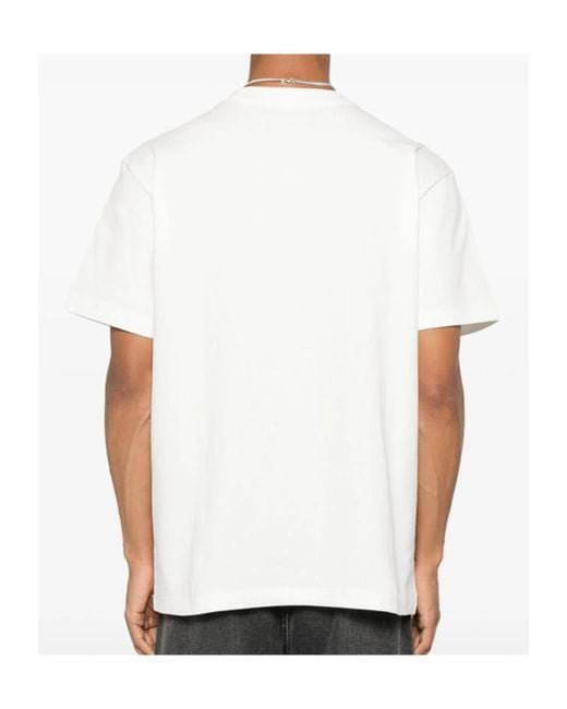 Purple Brand White Logo-Print Cotton T-Shirt for men