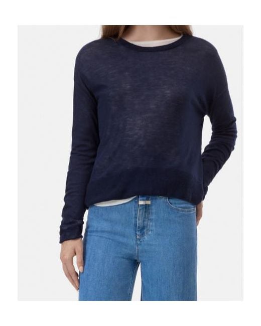 Closed Blue Crew Neck Sweater Made Of Wool
