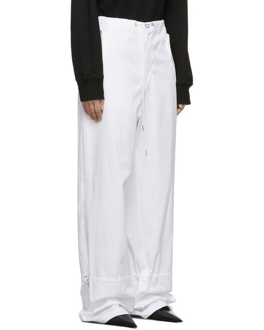 Dion Lee Black Logo Straight Wide-Leg Casual Pants