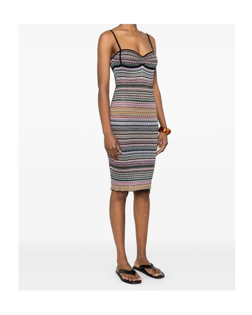 Missoni Multicolor Striped Trim Dress