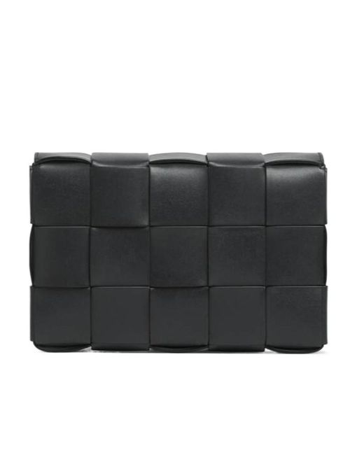 Bottega Veneta Black Cassette Woven Medium Shoulder Bag for men
