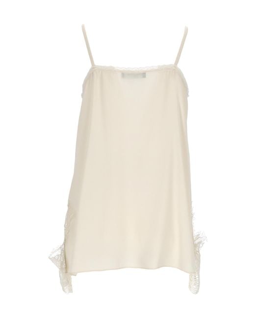 Fabiana Filippi White Thin Strap Lace Top
