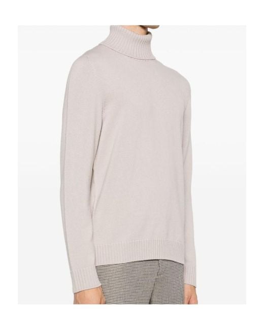 Drumohr White Merino Wool Sweater for men