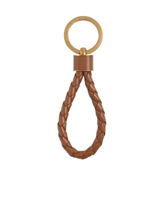 Bottega Veneta White Braided Keyring