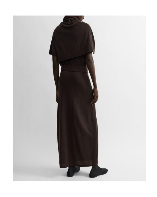 Totême  Brown Long Knit Skirt Fondante