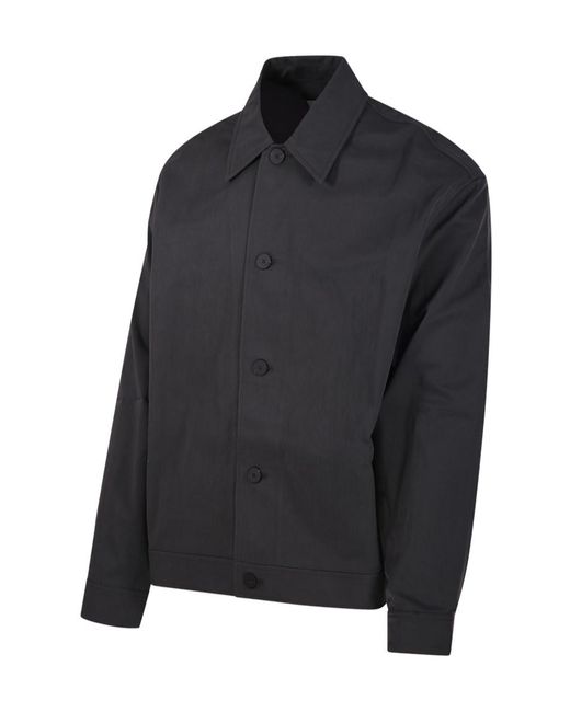 Studio Nicholson Black Long Sleeved Buttoned Shirt Jacket for men