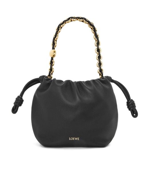 Loewe Black Flamenco Drawstring Mini Shoulder Bag