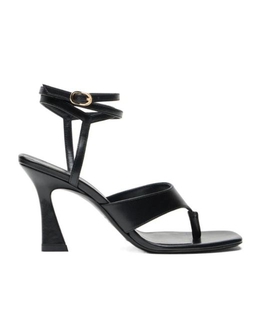 Stuart Weitzman Black Vinnie Wrap Thong 85