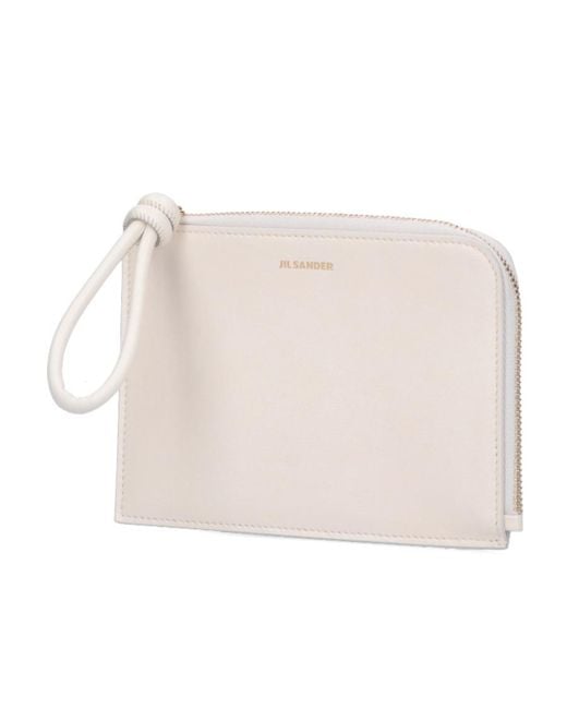 Jil Sander Natural Logo-Embossed Coin Purse