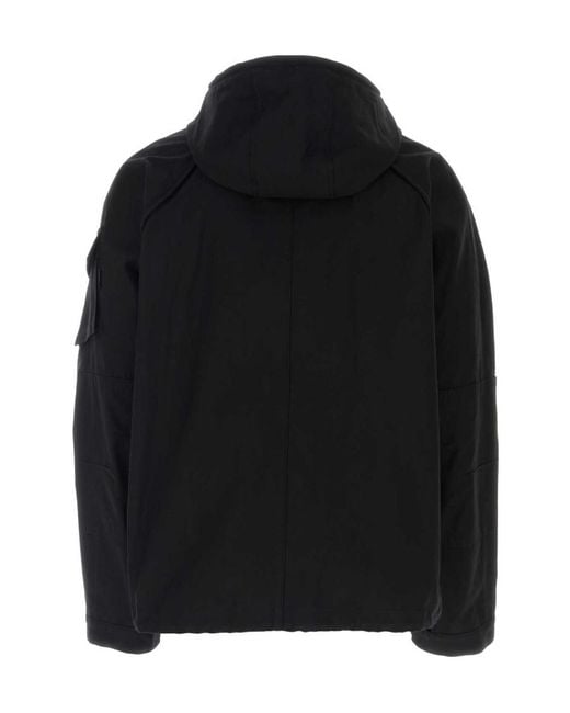 Juun.J Black Drawstring Hood Shirt Jacket for men