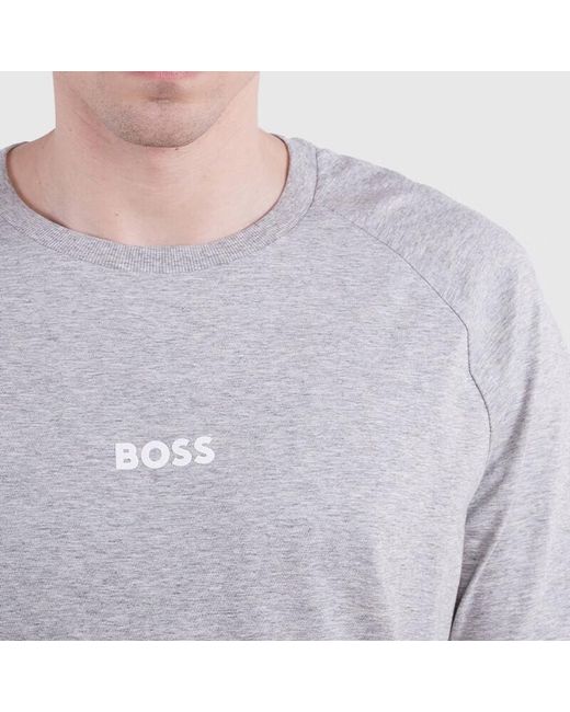 Boss Gray T-Shirt With Round Neck And Short Sleeves for men