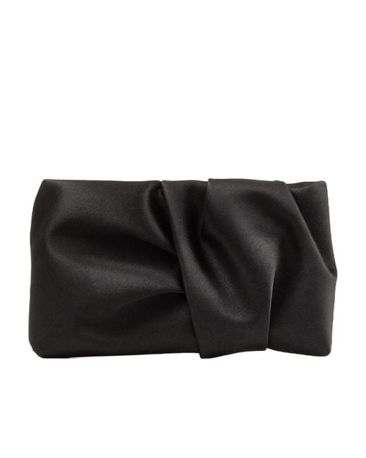 Jimmy Choo Black Bonny Ruched Clutch
