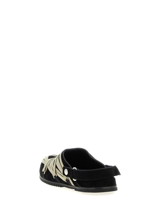 Rick Owens Black 'Megalace Mule Granola' Sabots for men