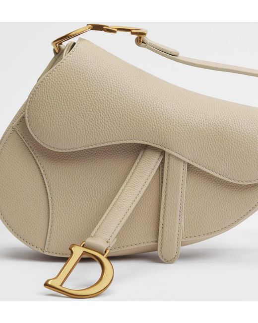 Dior White Small Saddle Bag With Strap